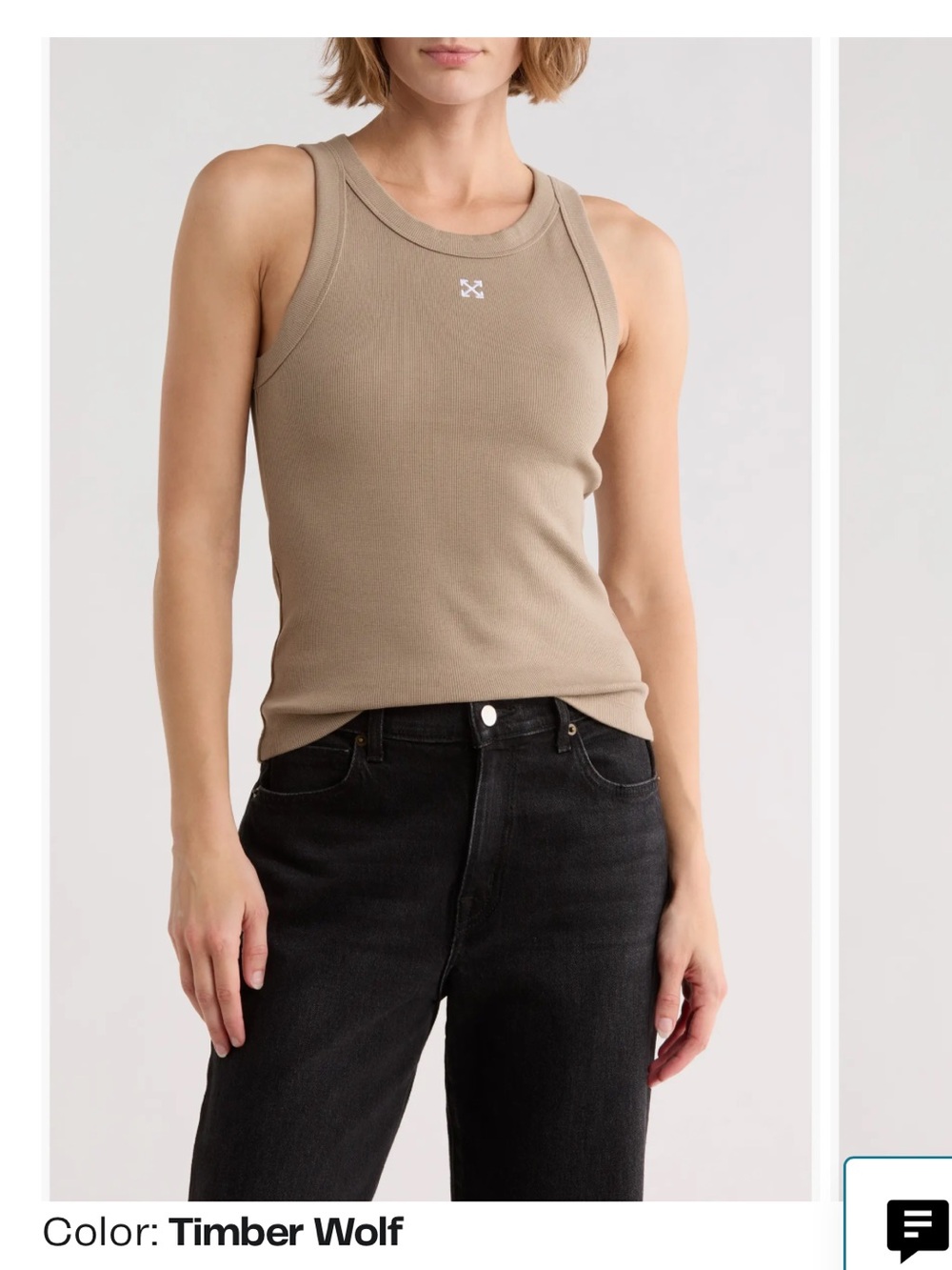 Off-White Timber Wolf Ribbed Tank Top - Women